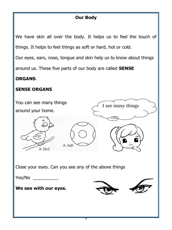 A2ZWorksheets:Science-Humans-Class-I-Our Body
