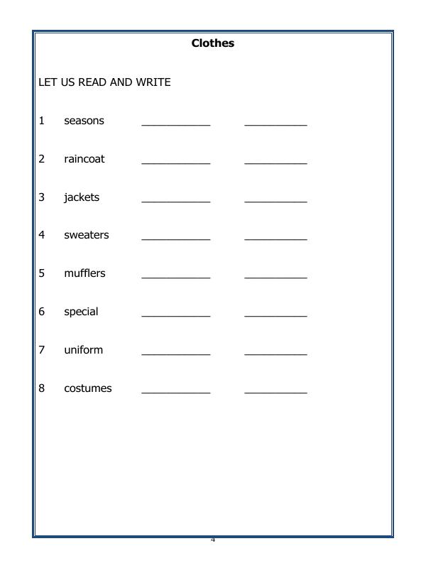 A2ZWorksheets:Science-Basic Necessities-Class-I-Clothes