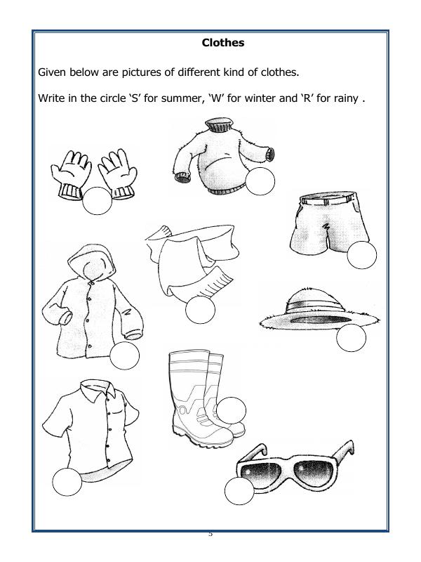 A2ZWorksheets:Science-Basic Necessities-Class-I-Clothes