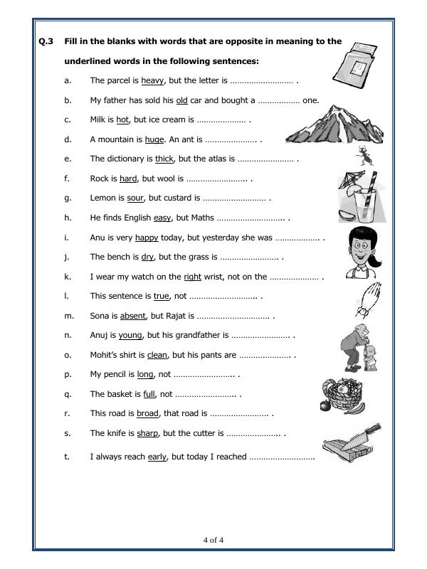 A2ZWorksheets:English-Grammar-Opposites