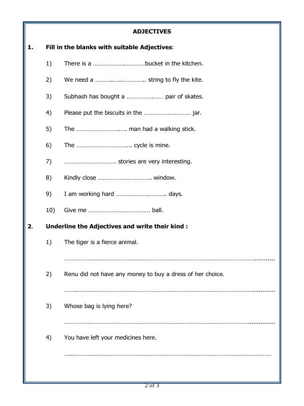 A2ZWorksheets:English-Grammar-Adjectives