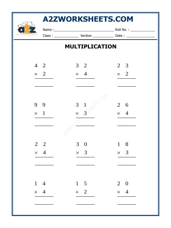 A2Zworksheets:Worksheet of Multiplication-02-Multiplication-Maths